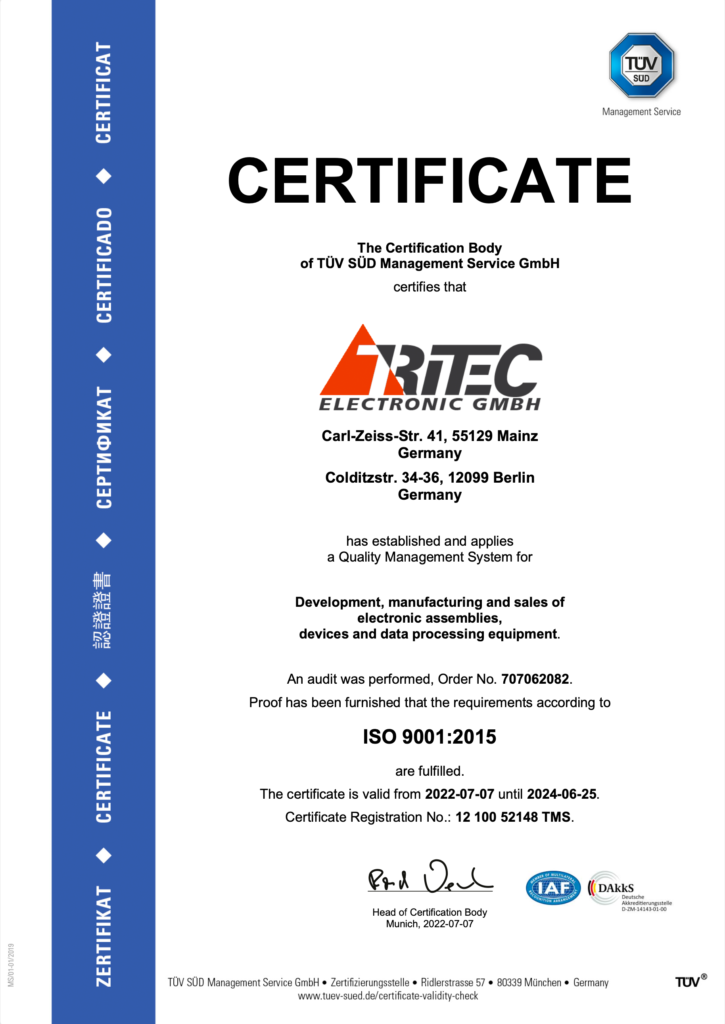 2022 ISO9001:2015 Certificate